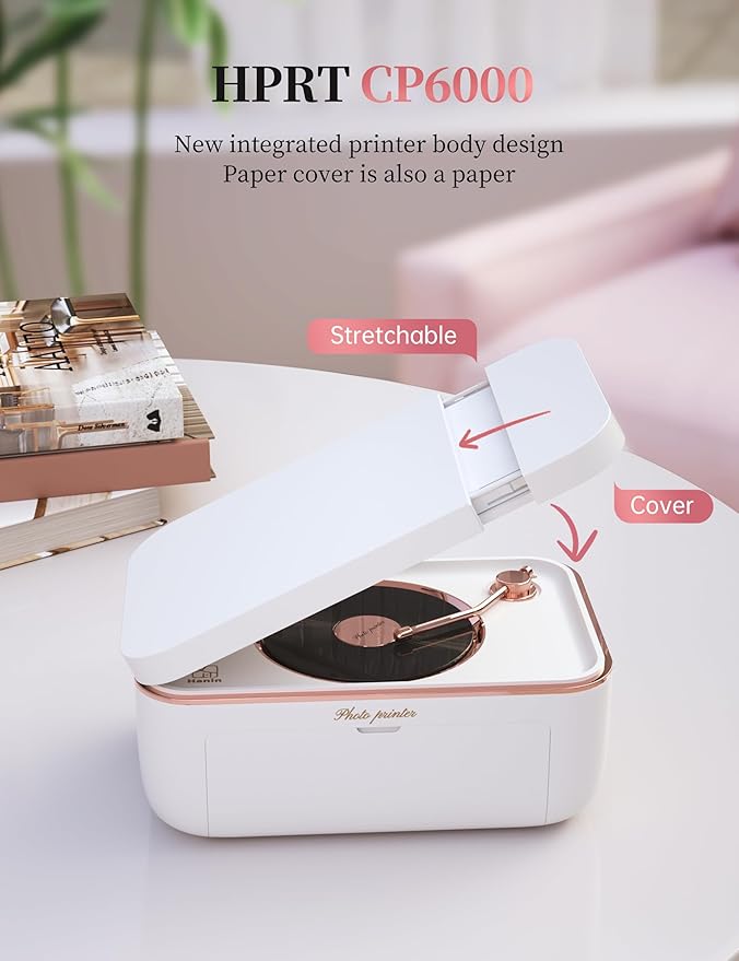 HPRT Photo Printer 4x6&Bluetooth Speaker,+20 Sheets and 1ribbon,Portable Instant Picture Printer for iPhone, Android, Thermal Dye-Sublimation, AR Video Printing,Wi-Fi Wireless Photo Printers-DeskLoop Office