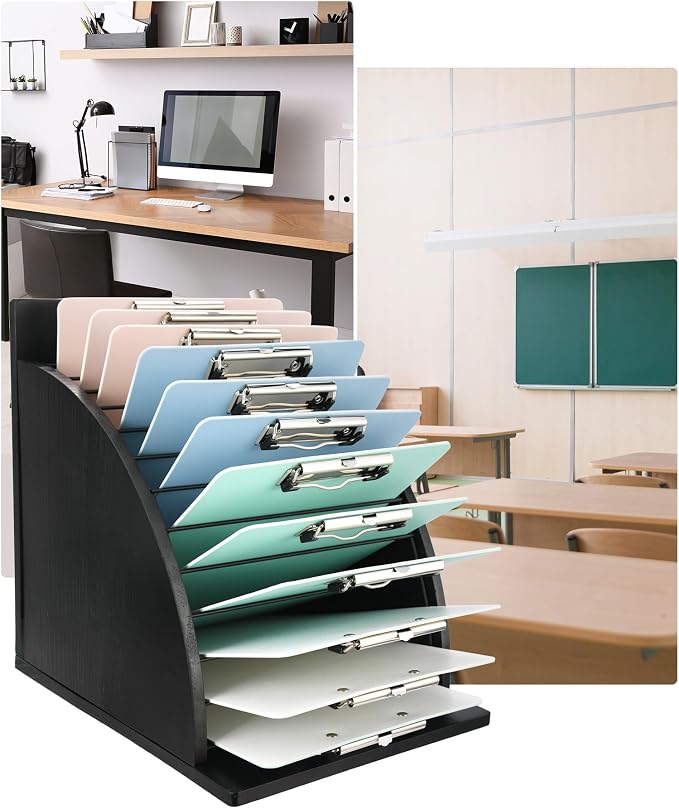 HULISEN Clipboard Holder, Wooden Clipboard Organizer - Image 7