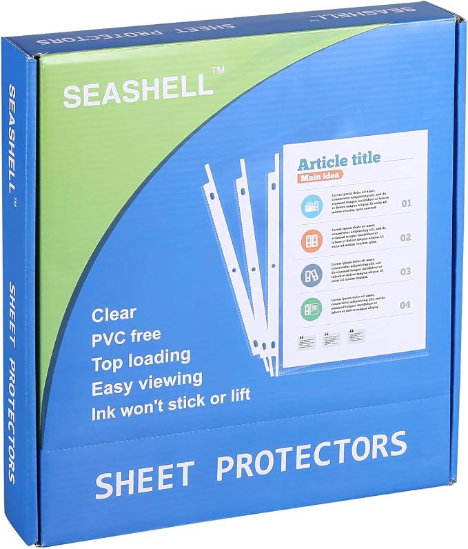 Seashell 250 Economy Sheet Protectors 8.5 x 11, Letter Size, Acid Free by Seashell