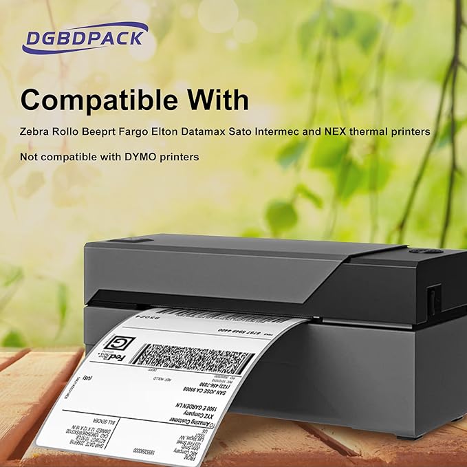Fanfold 4'' x 6'' Direct Thermal Shipping Labels 300 Labels/Stack Compatible with Zebra Rollo Beeprt Printer Ultra Adhesive-DeskLoop Office