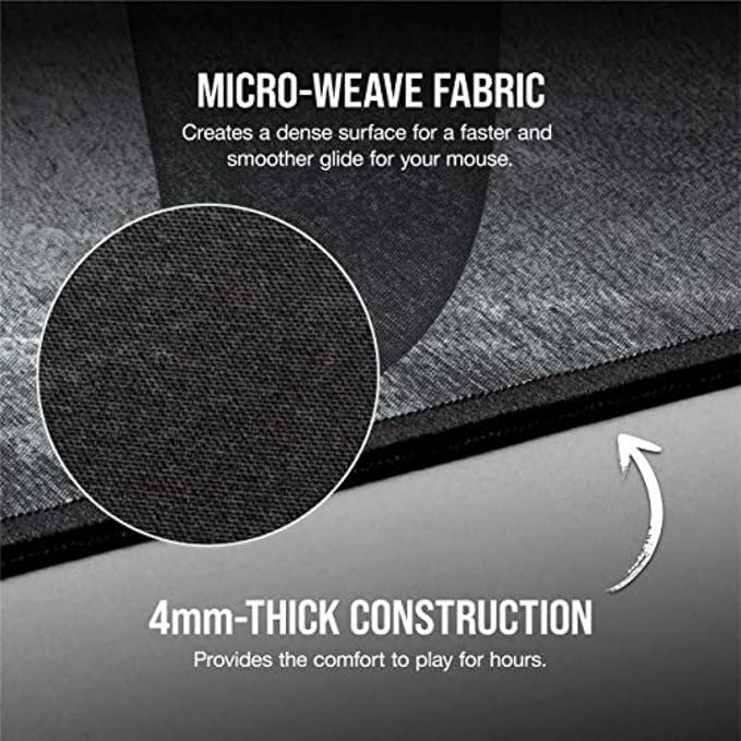 Corsair MM350 PRO Extended XL Premium Spill-Proof Cloth Gaming Mouse Pad – - Image 4
