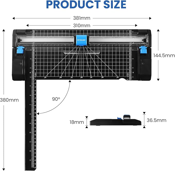 Paper Cutter, 12 Inch Rotary Trimmer, 5 Blades 4 Functions, - Image 4