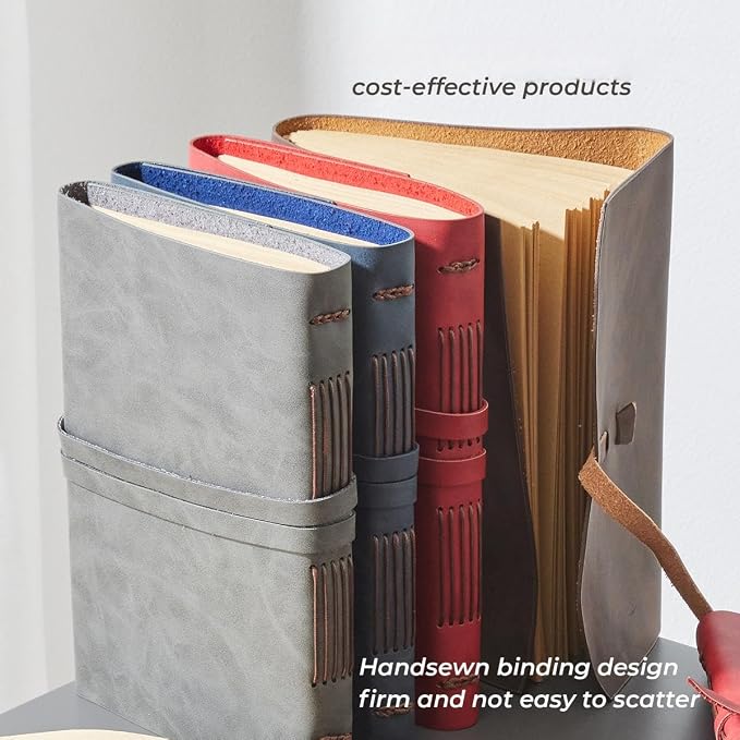 RILIHO Leather Journal Notebook, A5 Size Diary 6x8.1 Inches, Genuine Leather - Image 4