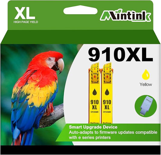 910XL Yellow Ink Cartridges Replacement for HP 910XL 910 XL Ink Cartridges Combo Pack for HP OfficeJet Pro 8010 8015 8018 8020 8022 8025 8028 8035 8030 Printer (910 Yellow 2-Pack)-DeskLoop Office