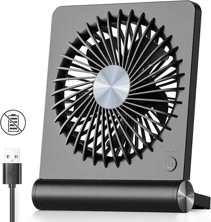 Koonie USB Desk Fan, Strong Wind Ultra Quiet Small Mini Fan | 220° Tilt Folding by Koonie