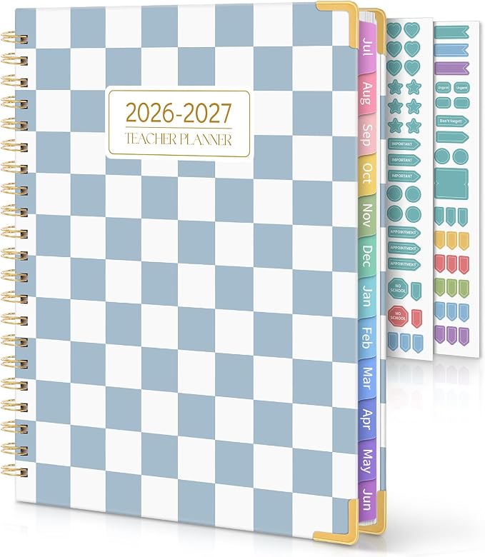 SKYDUE Teacher Planner 2026-2027 Academic Year, 8.5" x 11" Deluxe Teacher by SKYDUE