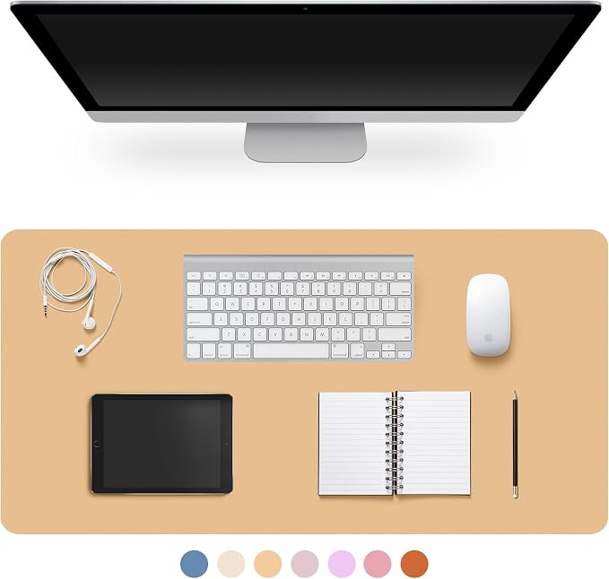 Leather Desk Pad Protector, Non-Slip Desk Pad, on-Slip PU Leather Large Mouse by CADONO