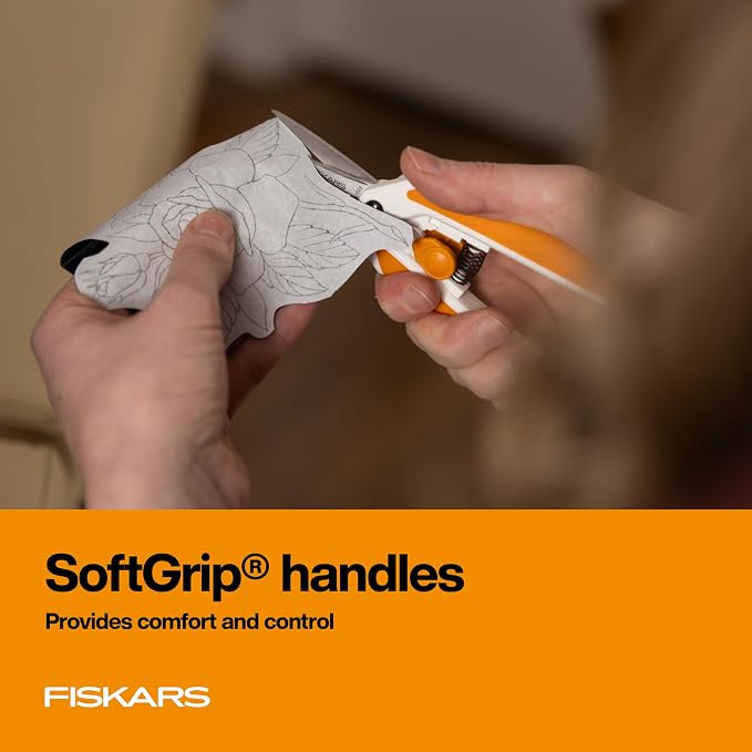 Fiskars Micro-Tip Spring Assisted Scissors, Precision Cutting Stainless Steel - Image 6