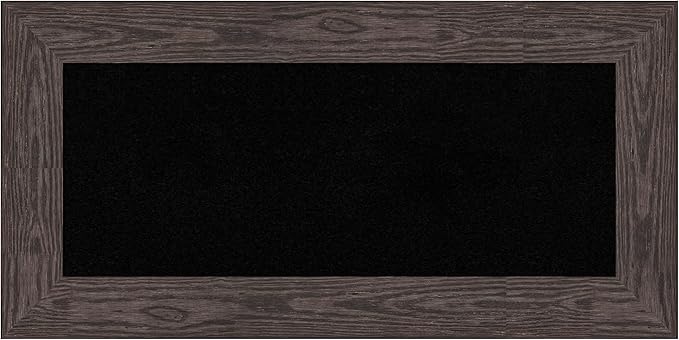 Amanti Art Black Cork Board for Wall, 18x36 Vision Board with Black Wood Frame, Medium Corkboard Office Decor for Home Organization, Country Rustic Corkboard Pinboard to Display Items for Home-DeskLoop Office