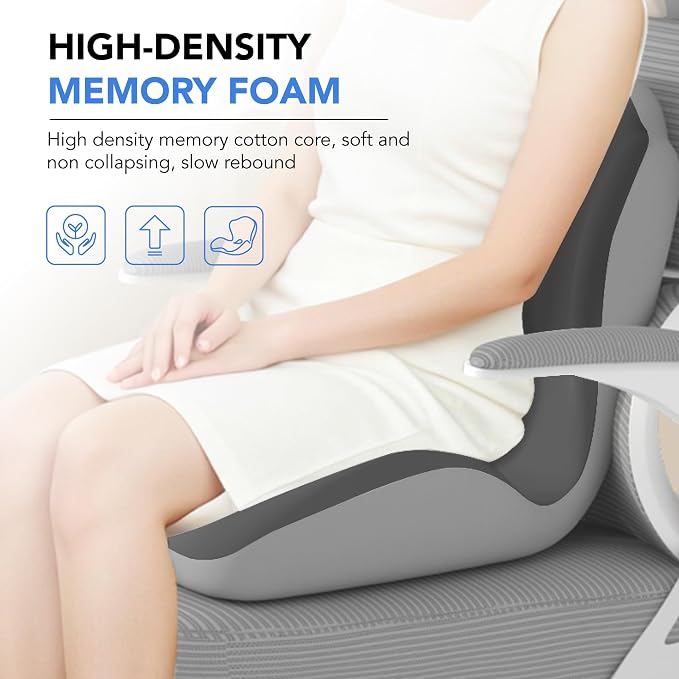 Ergonomic Waist Support and Seat Cushion, L-Shaped Memory Foam Pad, Hollow - Image 6