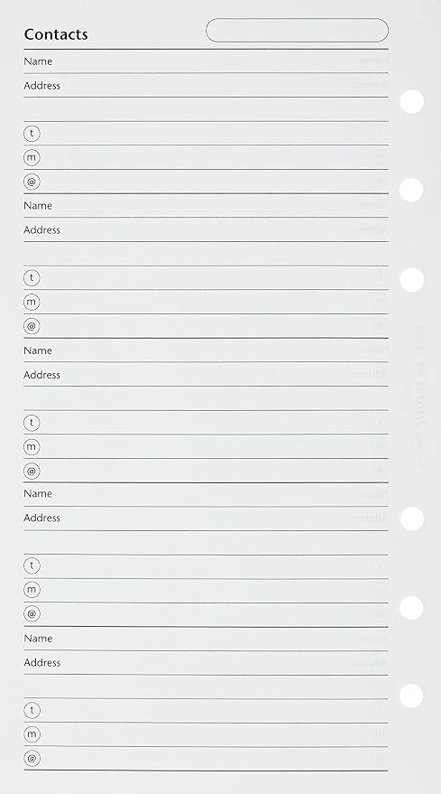 FILOFAX Name/Address/Telephone Refill - Image 2