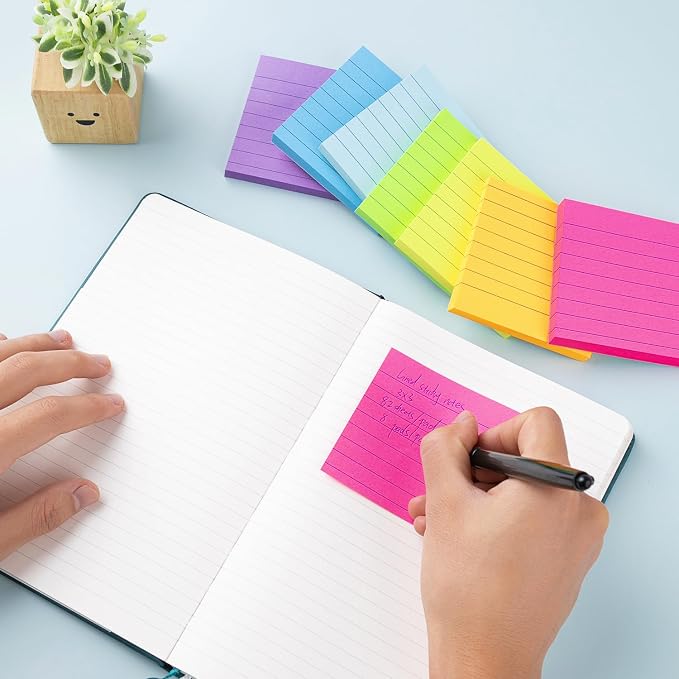 Sticky Notes 3x3 Inches, Bright Colors Self-Stick Pads - Image 5