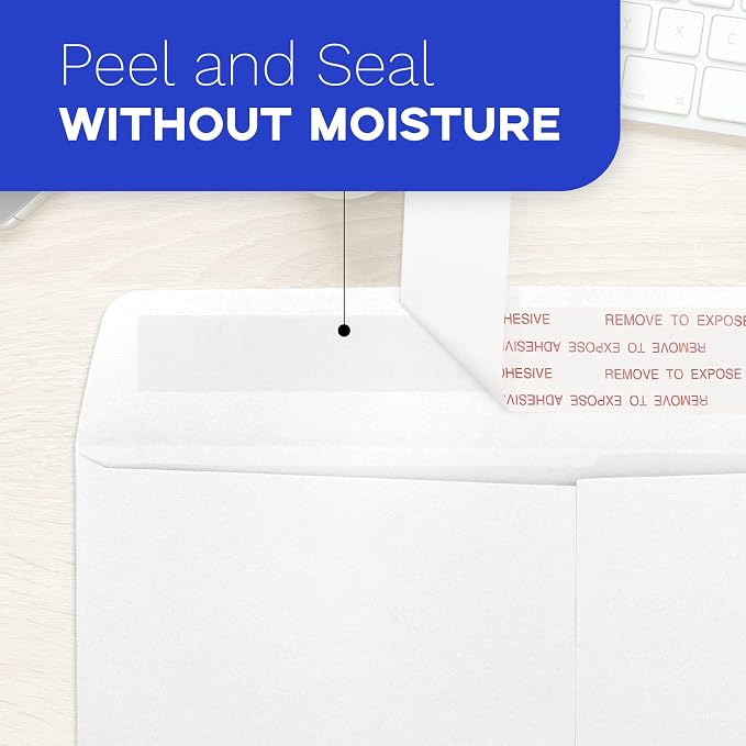 White Catalog 6x9 Envelopes Self Seal 250 PCS, Goefun Security Printable - Image 2