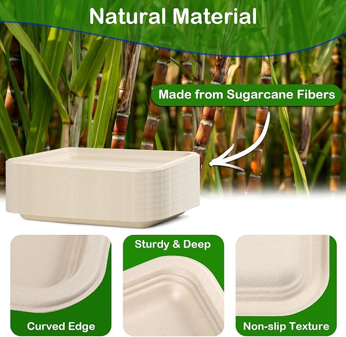 Large Paper Plates 14 Inch, 100 Pack Disposable Trays, Heavy Duty Dinner Size - Image 3