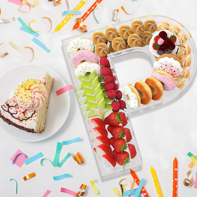 13.8" Extra Large Acrylic Letter Charcuterie Board Box, Reusable Fillable - Image 5