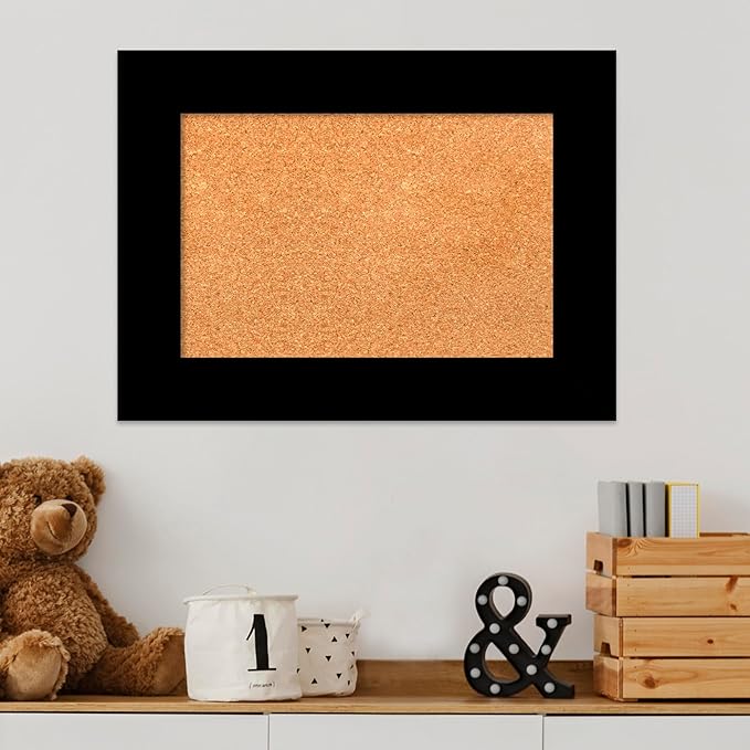 Amanti Art Natural Cork Board for Wall, 17x23 Vision Board with Black Wood Frame, Small Corkboard Office Decor for Home Organization, Casual Corkboard Pinboard to Display Items for Home Organization-DeskLoop Office