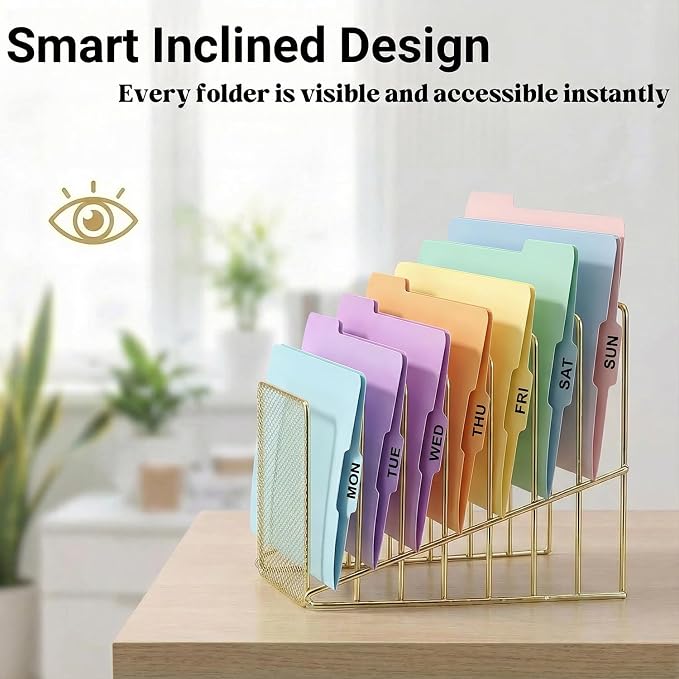 2 pcs Incline File Sorter, 7 Slot Magazine Holder - Image 4