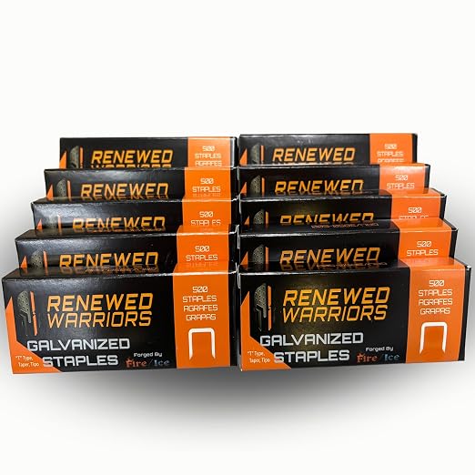 T50 Galvanized Staples – Heavy Duty 3/8" Crown, 3/8" Inch Leg Length – Fits All by RenewedWarriors