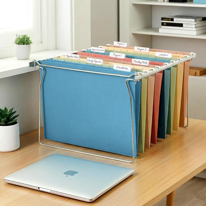 SUNEE Hanging File Folders Retro Colors, 25 Pack Letter Size File Folders - Image 6