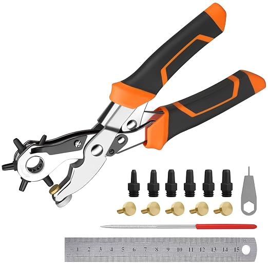 Heavy Duty Revolving Punch Plier Kit, Diyife Leather Hole Punch Set by Diyife
