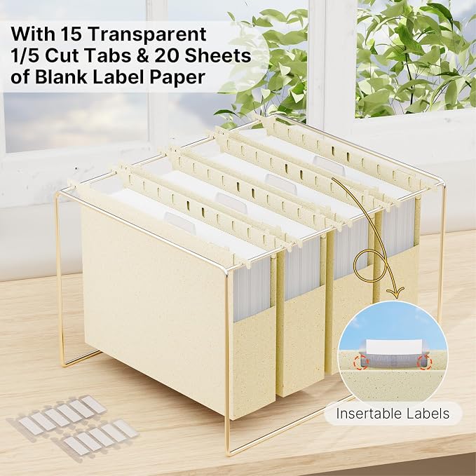 XINGIA Plastic Hanging File Folders, Letter Size File Cabinet Folders, Heavy - Image 5