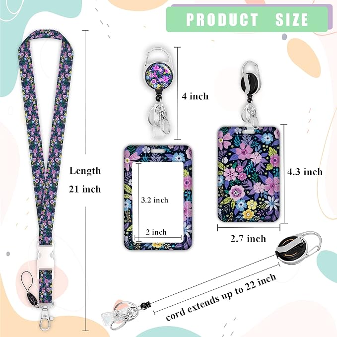 ID Badge Holder with Lanyard, Retractable ID Badge Card Holders Detachable Neck - Image 5