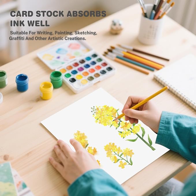 White Cardstock 8.5 X 11, 80 Sheets Card Stock, 75lb/ 200gsm Copy Paper - Image 6