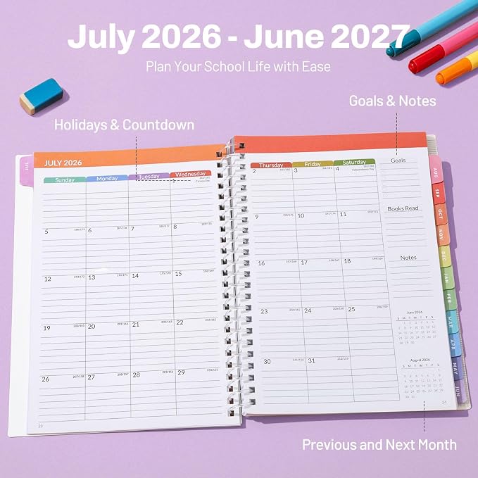 SUNEE Elementary Student Planner 2026-2027, Dated Academic Year Jul. 2026 - Image 2