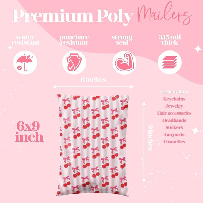 Pretty Package Store 6x9 Designer Poly Mailer 100 Pack Heavy Duty Waterproof - Image 2