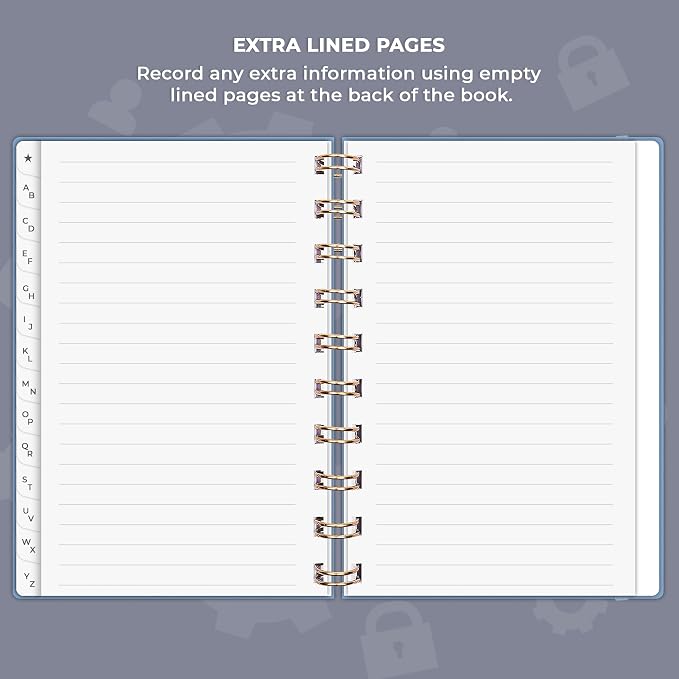 Clever Fox Password Book Spiral – Mini Internet Address & Password Organizer - Image 6