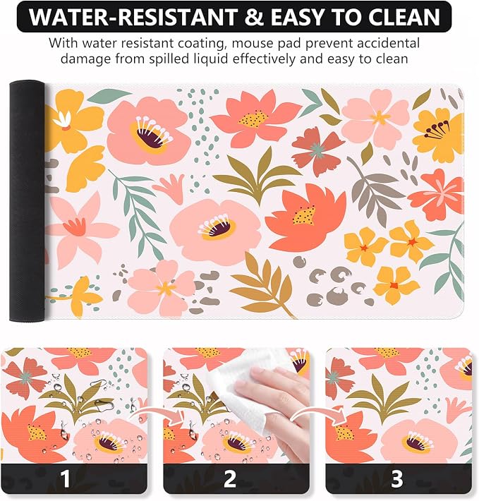 iCasso Desk Matt for Desktop, Cute Desk Pad Mat, XXL Large Mouse Pad, Anti-Slip - Image 2