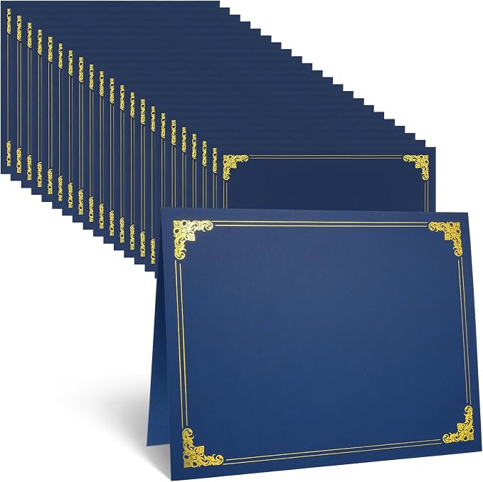 Certificate Holders, 24 Pack Navy Blue Diploma Holders by WSICSE