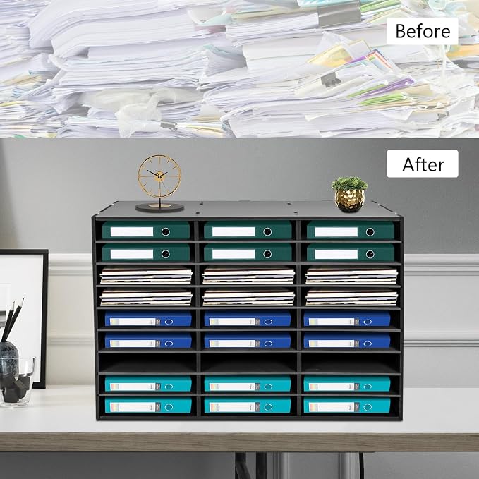 Mail Sorter Organizer, 27 Compartments Literature Organizer, Desktop File Sorter - Image 4