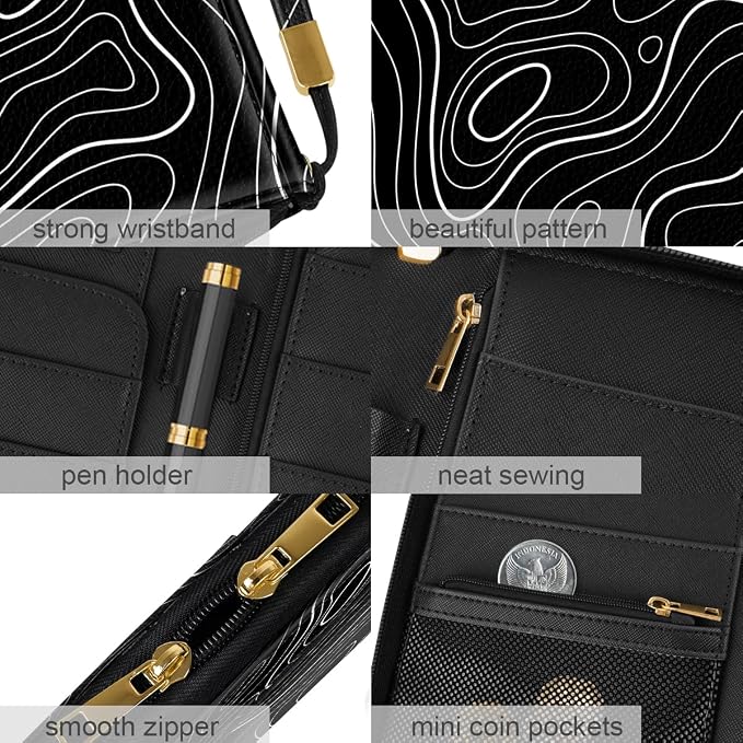 Family Passport Holder Wallet RFID Blocking Document Organizer PU Leather - Image 4