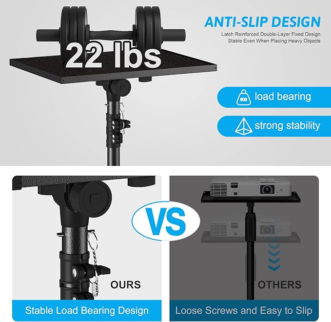 Projector Stand Tripod Adjustable, Laptop Height from 23.5 to 63.5 inches - Image 2