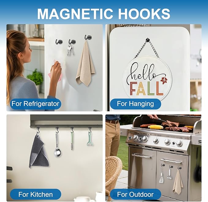 LOVIMAG 25Pcs Magnetic Hooks, Strong Neodymium Magnet Hooks - Image 6