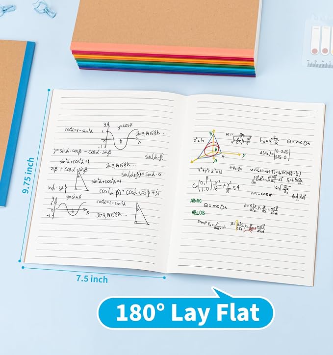 24 Pack Lined Notebook Journals Bulk, 7-1/2" x 9-3/4", Wide Ruled Paper - Image 7