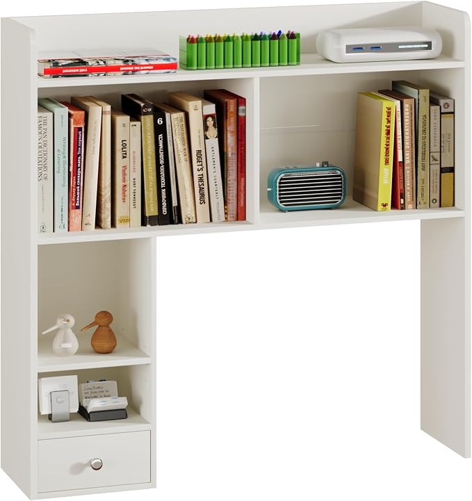 ChooChoo Desktop Bookshelf, 36.4" Tall Countertop Desk Hutch - Image 7