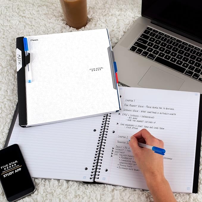 Five Star Advance Spiral Notebook + Study App, 3 Subject, College Ruled Paper - Image 8