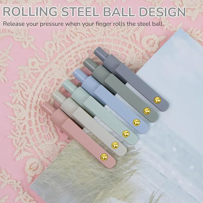 Gel Pens, 6 pcs 0.5mm Black Ink Pens Gold Morandi Barrel Fine Point Smooth Writing Pens Quick Dry Pen for School Office Supplies, Gifts for Girls Women-DeskLoop Office