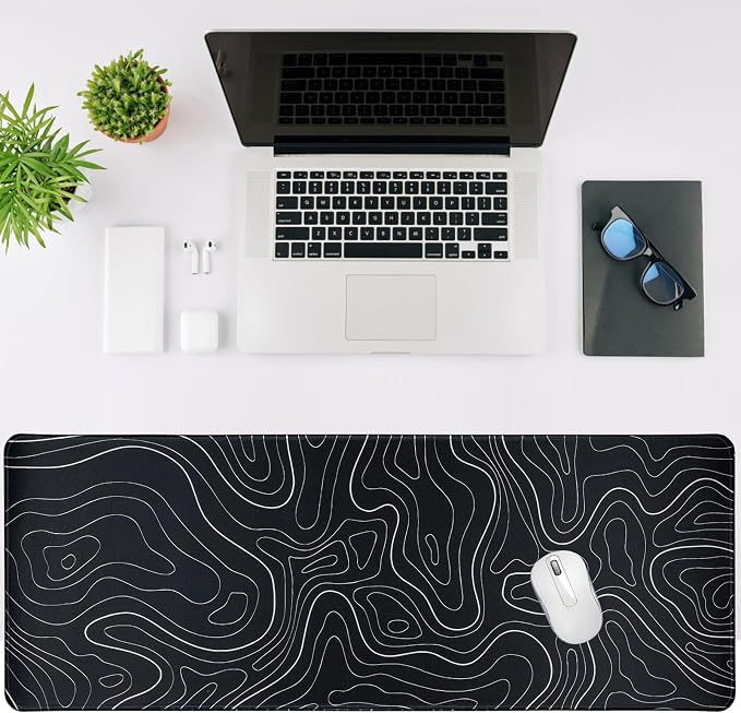 Gaming Mouse Pad Large 31.5 x 11.8in Topographic Keyboard Mousepad - Image 4