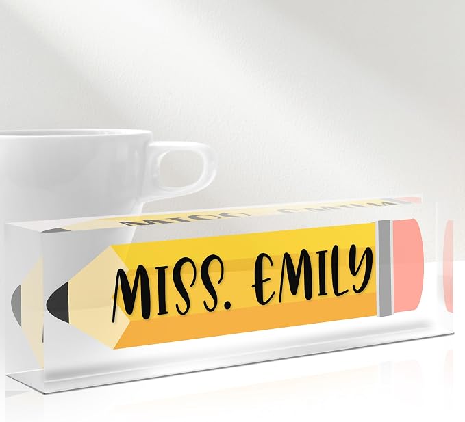 Gowelly Office Teacher Acrylic Name Plate by Gowelly