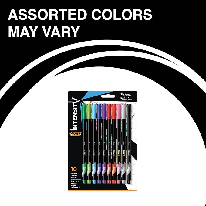 BIC Intensity Fineliner Marker Pen Set, Fine Point Pens, 10-Count Pack - Image 4