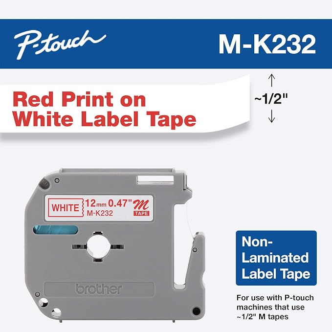 Brother MK-232 1/2in Labeling Tape - Image 2