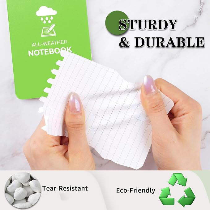 COIDEA Waterproof Notebook, 4 Pack Top-Spiral Pocket Notepad, All Weather - Image 6
