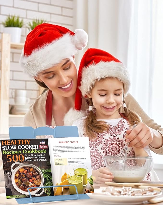 MSDADA Desk Book Stand Metal Reading Rest Book Holder Adjustable Cookbook - Image 5