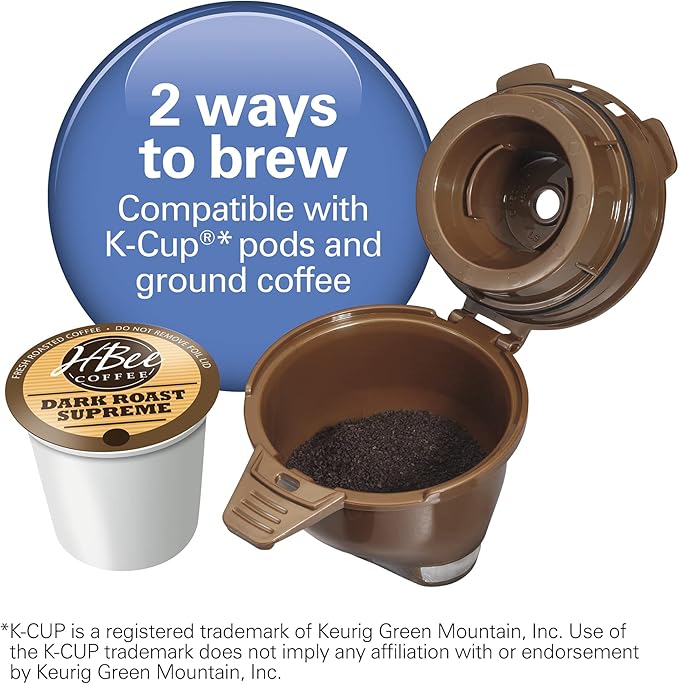 Hamilton Beach FlexBrew Single Serve Coffee Maker, Compatible with Pod Packs and Grounds, 14 oz. Water Reservoir, Slim Design, Fast Brewing, Black (49900)-DeskLoop Office