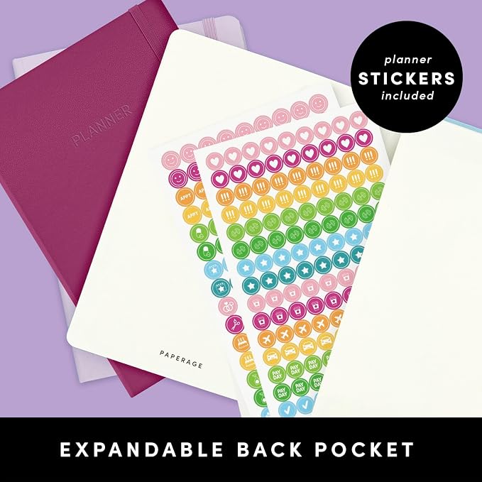 PAPERAGE Undated Weekly & Monthly Hardcover Planner, 5.6 in x 8 in, Includes - Image 5