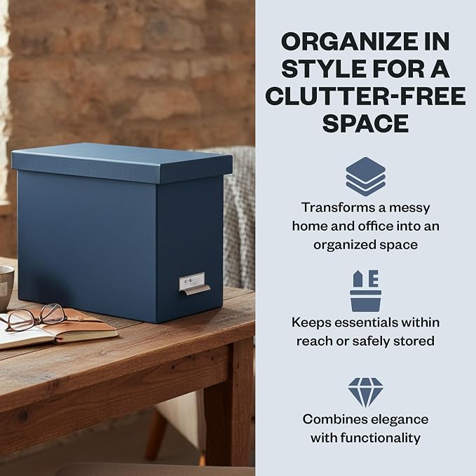 Bigso John Fiberboard Label Frame Desktop File Storage Box - Image 2
