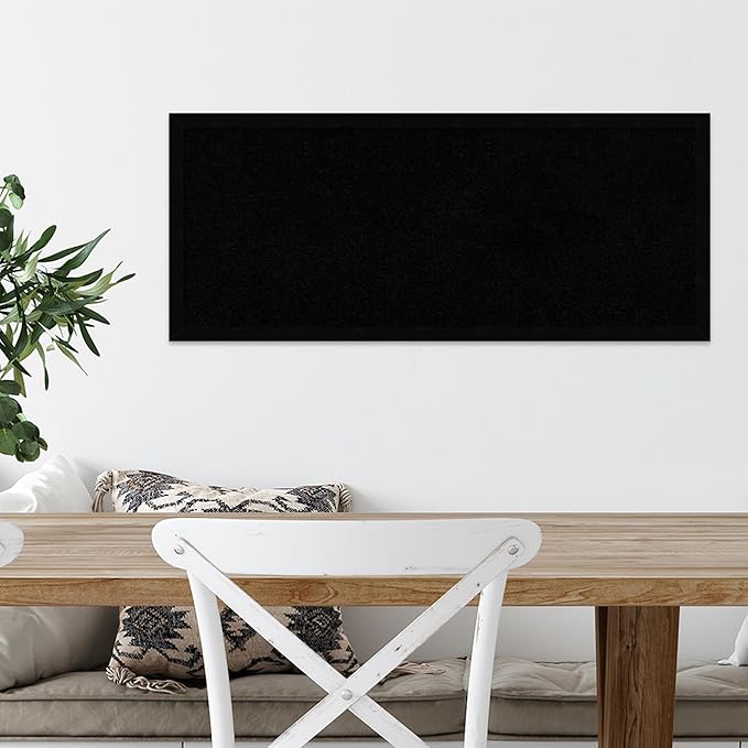 Amanti Art Black Cork Board for Wall, 13x31 Vision Board with Black Wood Frame, Medium Corkboard Office Decor for Home Organization, Modern Corkboard Pinboard to Display Items for Home Organization-DeskLoop Office